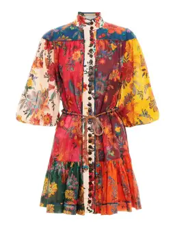 Zimmermann Ginger Lantern Mini Dress Spliced Size 2 / Au 12 for rent on The Volte - image 2