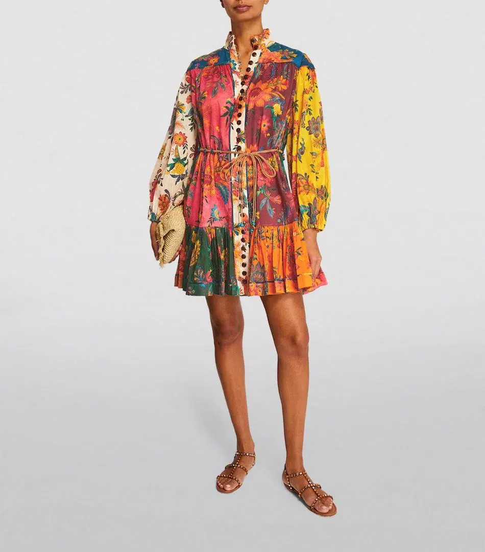 Zimmermann Ginger Lantern Mini Dress Spliced Size 2 / Au 12 for rent on The Volte - main image