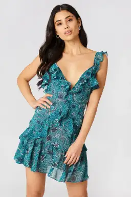 For Love And Lemons Poppy Mini Dress Blue Size AU 8 for rent on The Volte - image 2