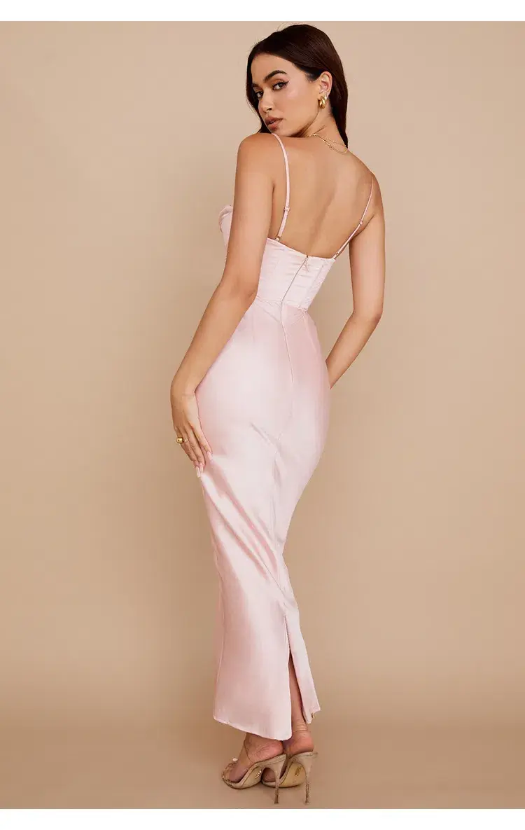 House of CB Charmaine Corset Maxi Dress Blush Pink Size M/AU 10 for rent on The Volte - main image