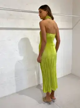 L'Idee Soirée Pleated Halter Gown Green Size 10 for rent on The Volte - image 3