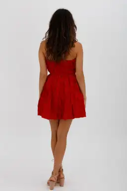 AJE Hybrid Sleeveless Mini Dress Scarlet Red Size 10 for rent on The Volte - image 10