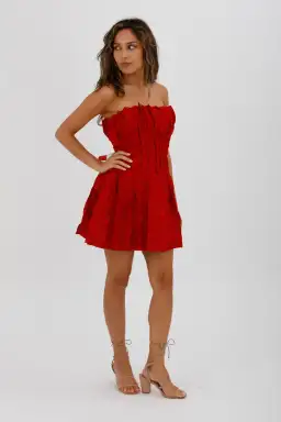 AJE Hybrid Sleeveless Mini Dress Scarlet Red Size 10 for rent on The Volte - image 2