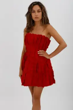 AJE Hybrid Sleeveless Mini Dress Scarlet Red Size 10 for rent on The Volte - image 4