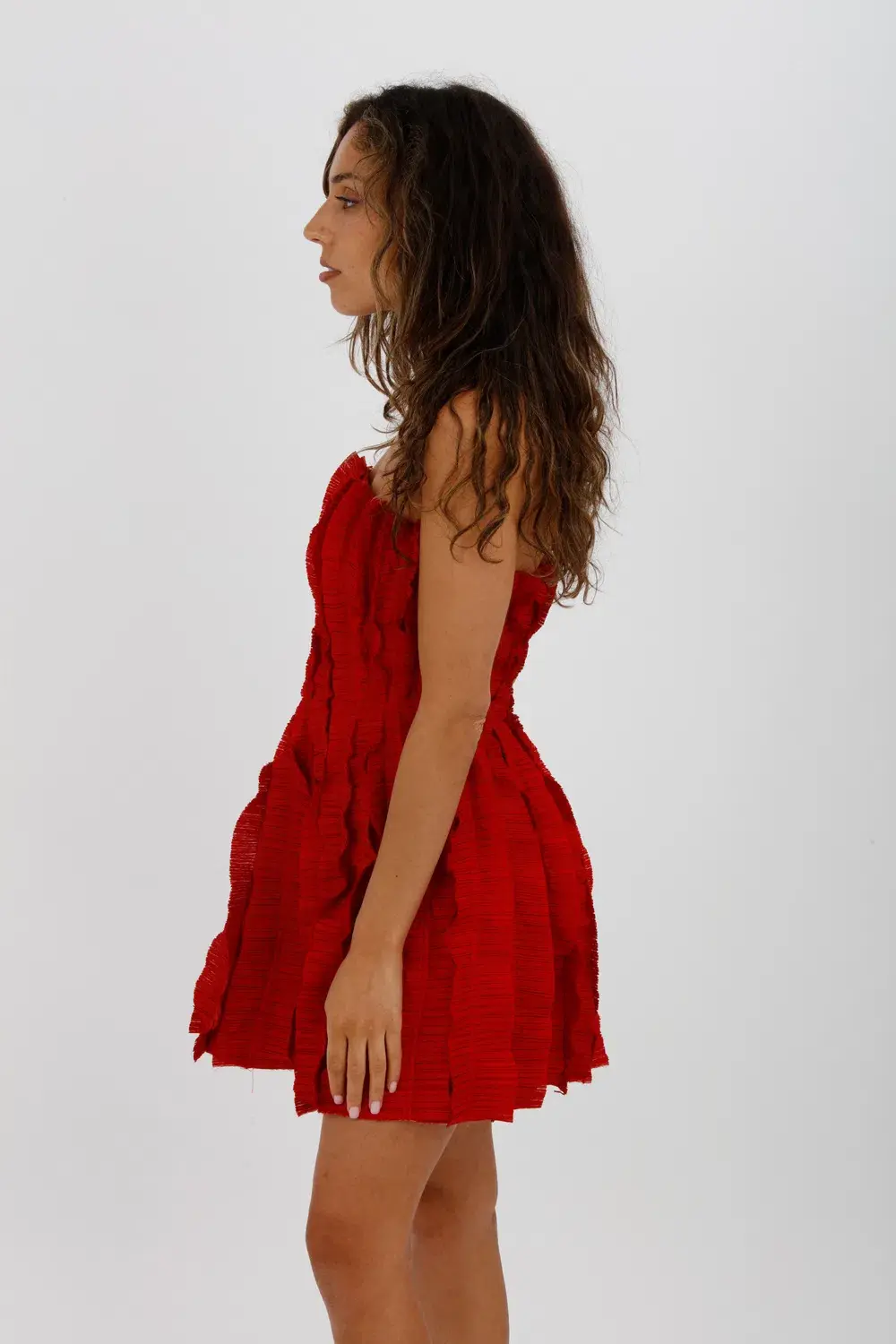 AJE Hybrid Sleeveless Mini Dress Scarlet Red Size 10 for rent on The Volte - main image