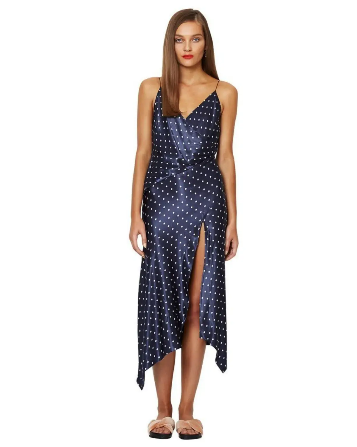 Bec And Bridge Bonjour Midi Dress Blue/Polka Dot Size AU 6 - Image 2