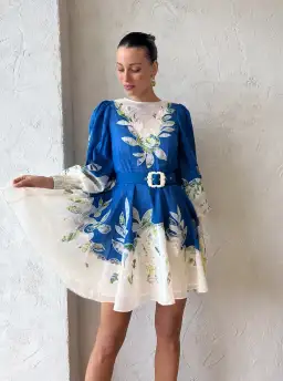 Alemais Rita Embroidered Mini Dress Blue Size XS / AU 6 for rent on The Volte - image 2