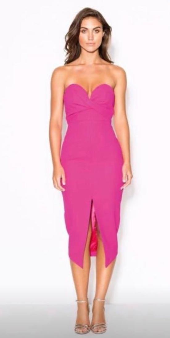 Sheike Sweetheart Strapless Dress Fuschia Size 10 for rent on The Volte - main image
