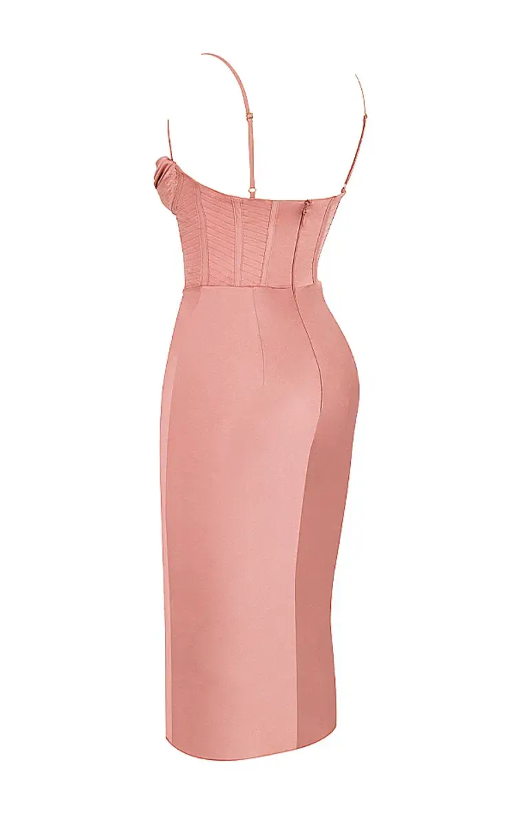 House of CB Mryna Satin Corset Slip Dress Rose Size M / Au 10-12 for rent on The Volte - main image