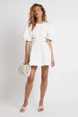 Aje Mimosa Cut Out Mini Dress White Size AU 8 for rent on The Volte - image 1