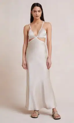 Bec & Bridge Veronique Maxi Dress Sand Size AU 8