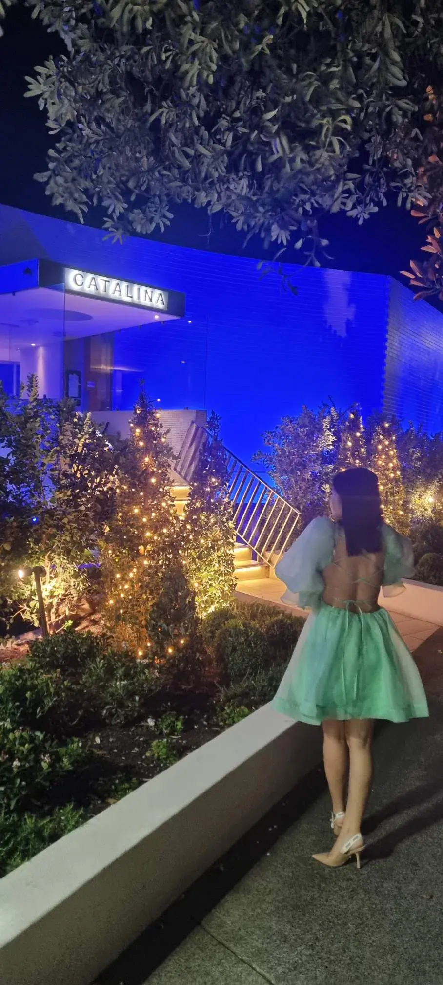 Aje Astrid Tie Back Dress Marine Green Size AU 8 for rent on The Volte - main image