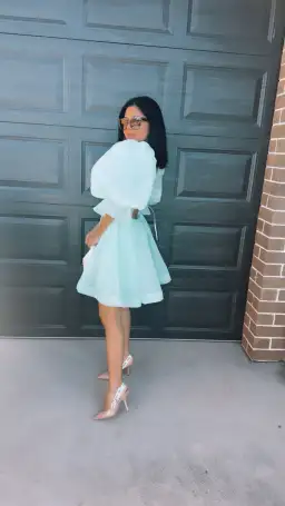 Aje Astrid Tie Back Dress Marine Green Size AU 8 for rent on The Volte - image 3