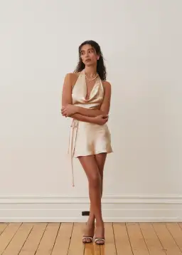 Arcina Ori Daniella Mini Dress Gold Size L/ AU 12 for rent on The Volte - image 1