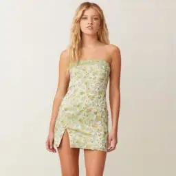 Bec & Bridge Cali Cruisin Mini Dress Green Floral Size S / Au 8 for rent on The Volte - image 2