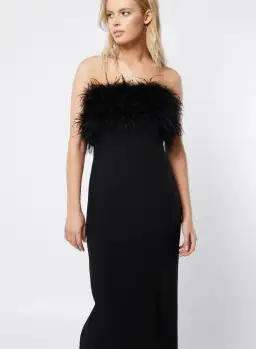 Mossman The Nightshift Midi Dress Black Size 8 for rent on The Volte - image 2