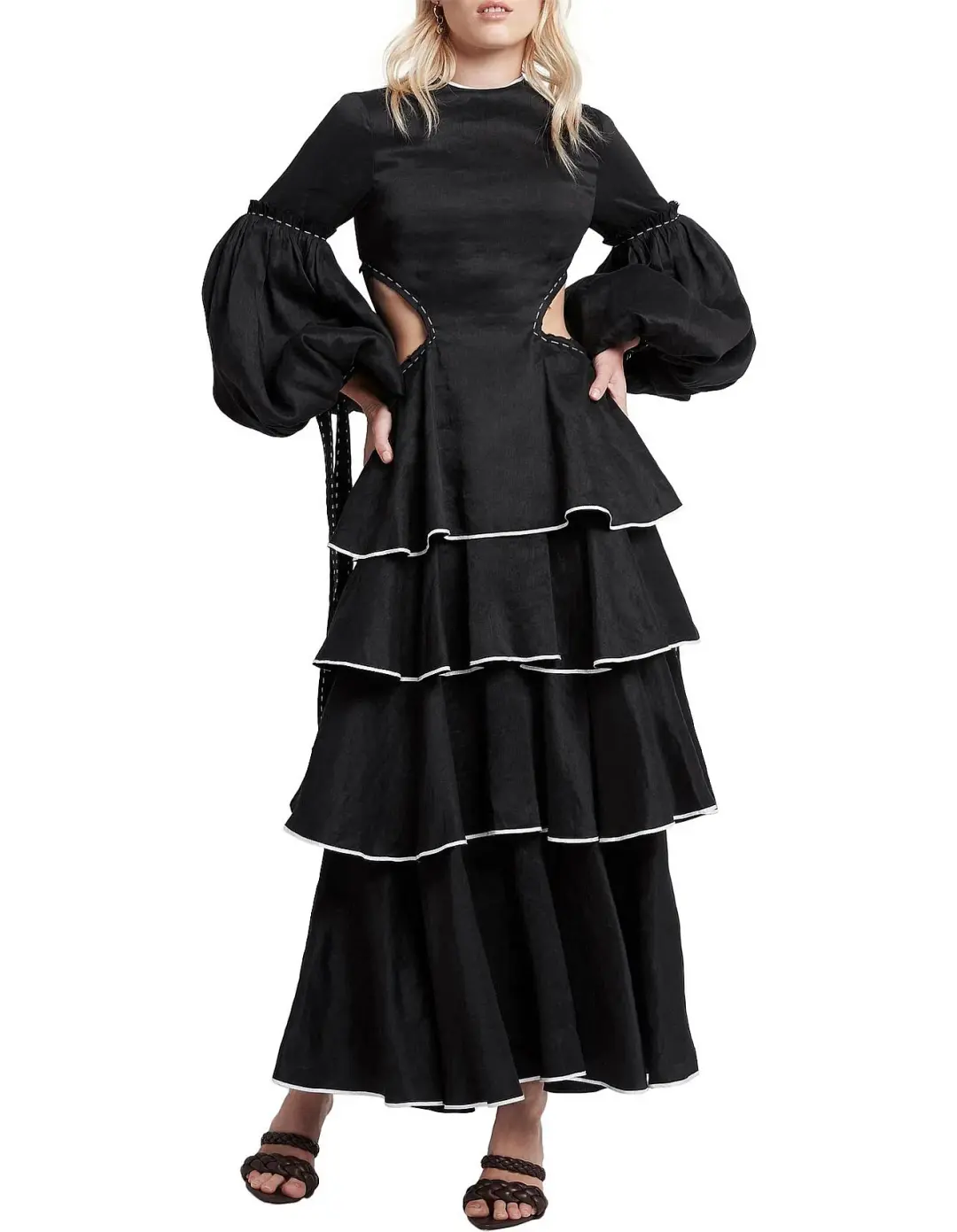 Aje Gracious Cut Out Dress Black Size 6 for rent on The Volte - main image