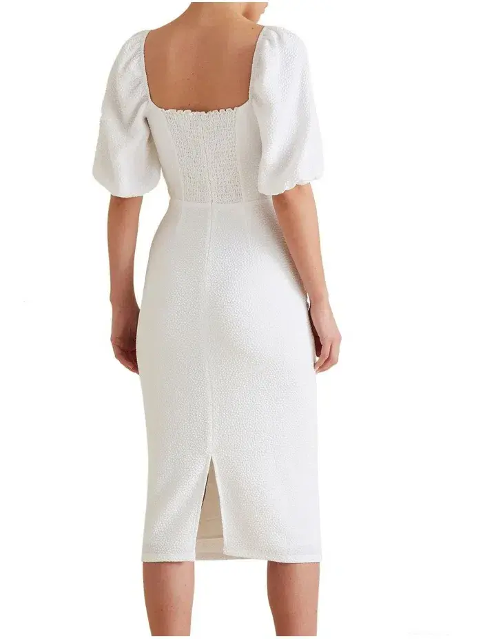 Seed Heritage Square Neck Slimline Dress White Size 6 for rent on The Volte - main image