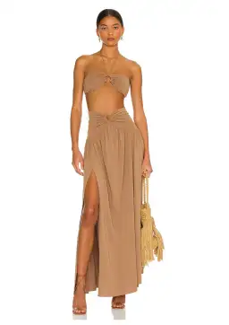 Bec & Bridge Vixen Bandeau and Maxi Skirt Set in Sepia Brown Size AU 8