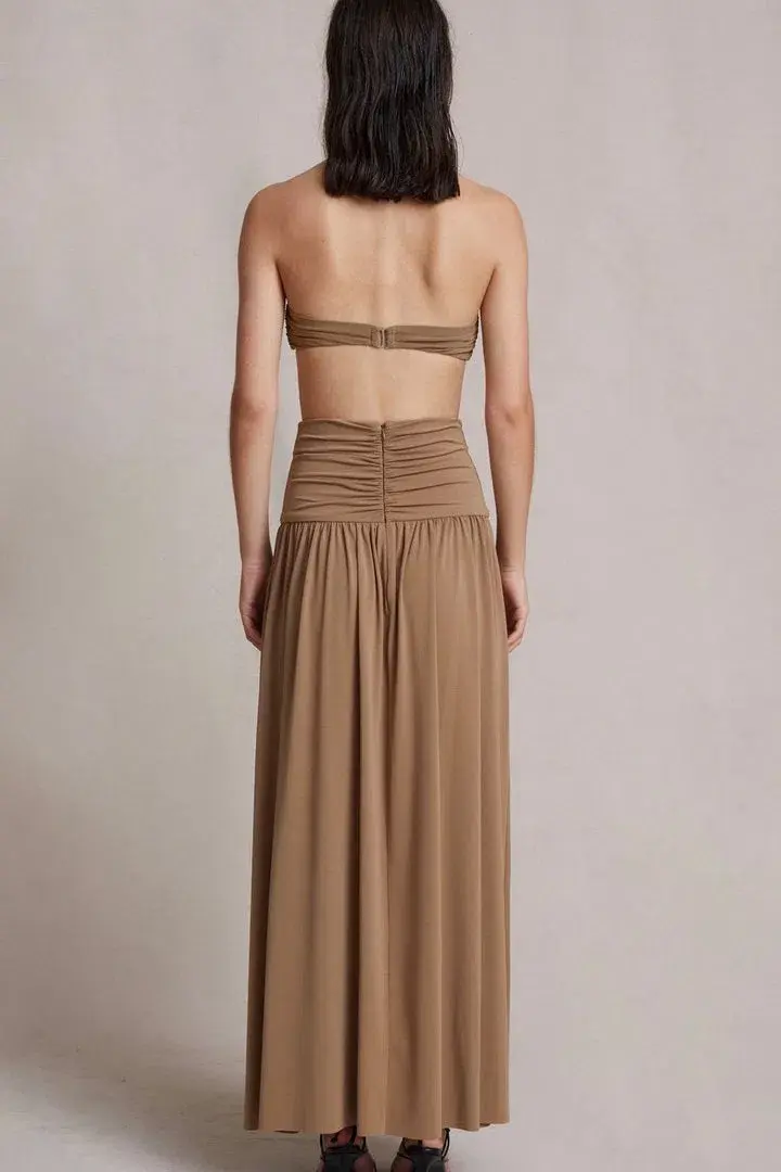 Bec & Bridge Vixen Bandeau and Maxi Skirt Set in Sepia Brown Size AU 8 - Image 3