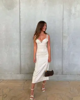 Jacquemus La Robe Valerie Dress Nude Size 34/AU 6 for rent on The Volte - image 2