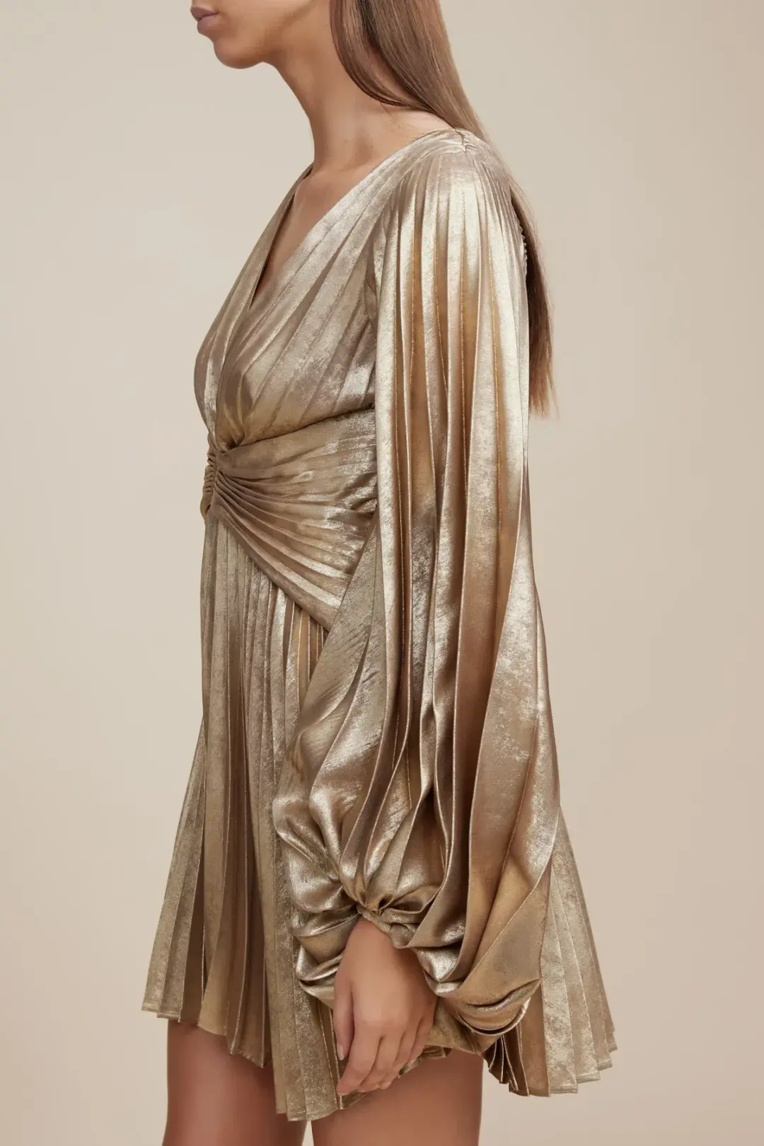 Acler Geneva Mini Dress Metallic Gold Size 8 for rent on The Volte - main image