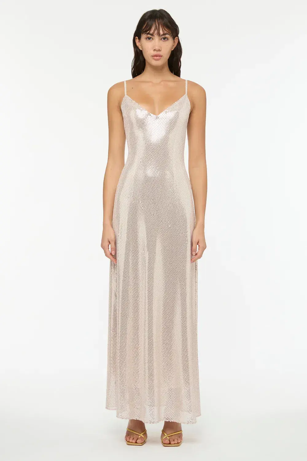 Manning Cartel High Voltage Slip Dress Nude Silver Size 6 - Image 1