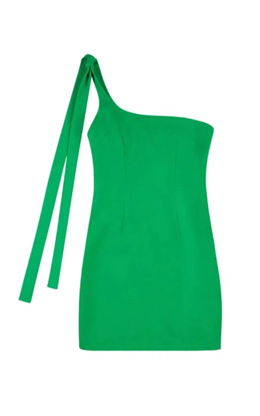 By Johnny Lean One Shoulder Mini Dress Jungle Green Size 10 for rent on The Volte - main image
