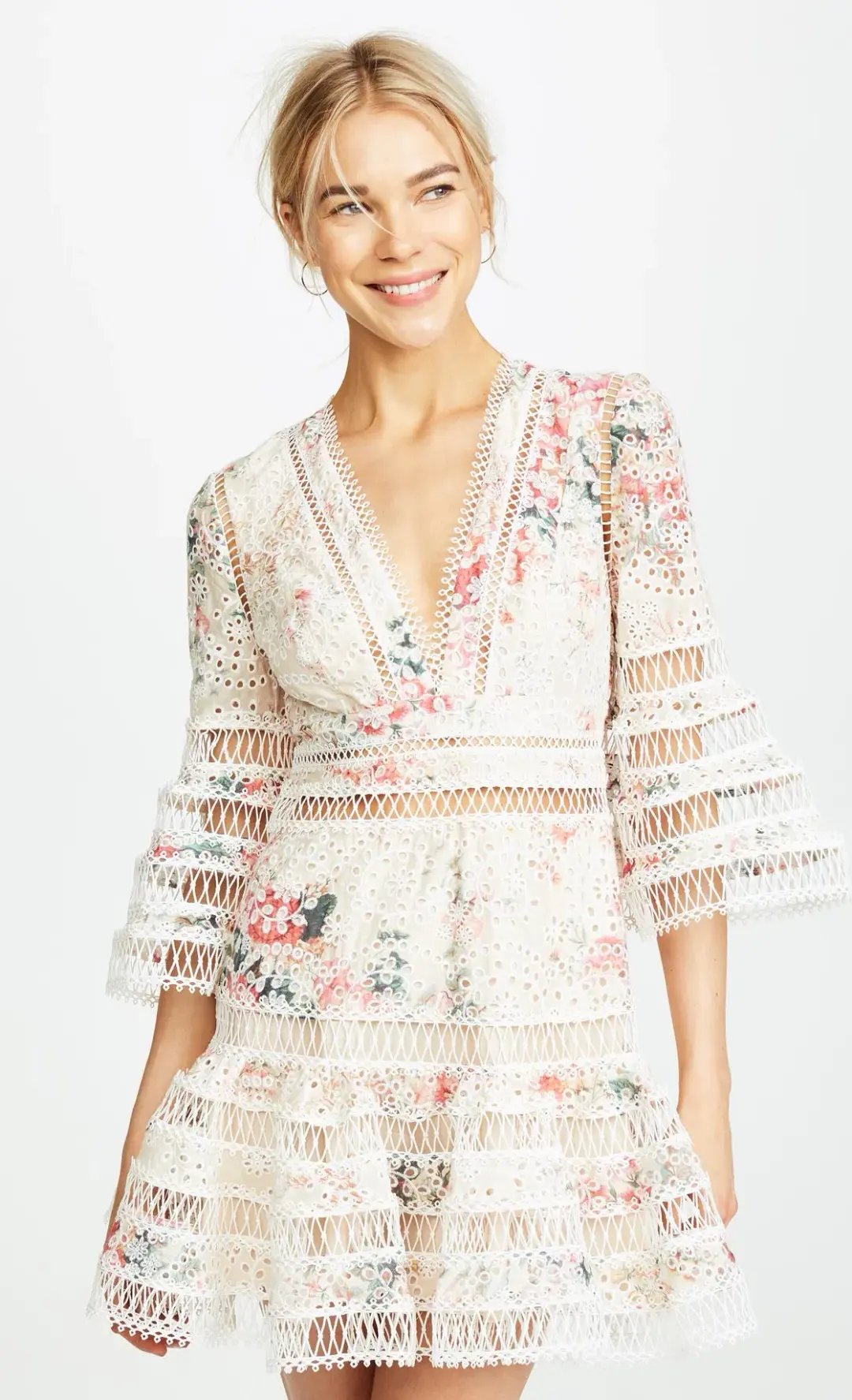 Zimmermann Laelia Diamond Flutter Dress Floral Size 1 / Au 8 for rent on The Volte - main image