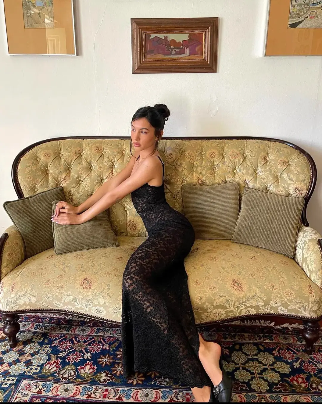 Arcina Ori Margot Dress Black Size L/12 for rent on The Volte - main image