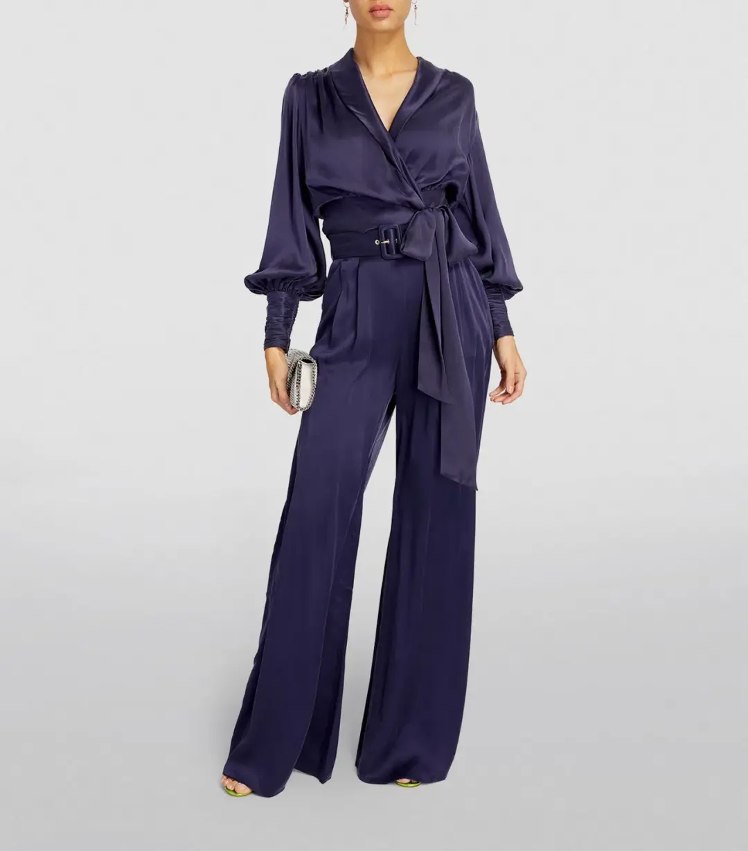 Zimmermann Silk Belted Wide Pants Navy Size 0 / AU 8 for rent on The Volte - main image