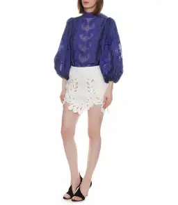 Zimmermann Brightside Knot Blouse Blue Size 0/ AU 8 for rent on The Volte - image 1