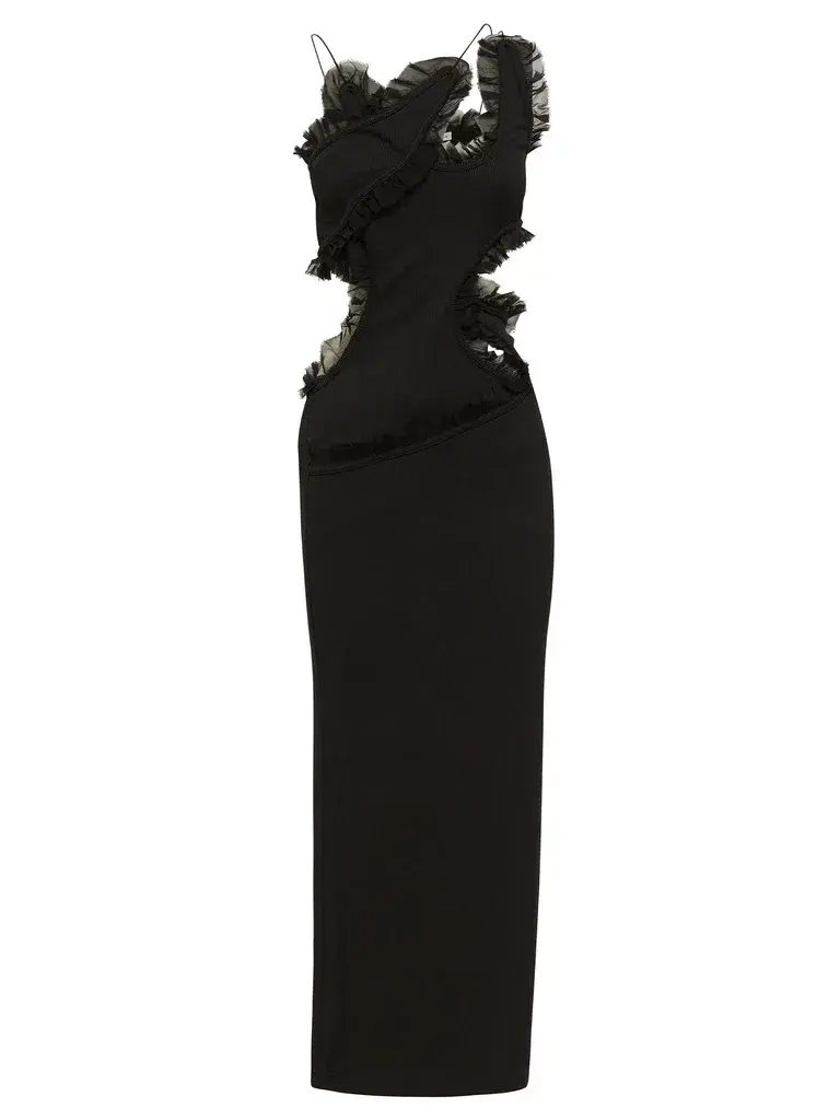 Christopher Esber Carina Interlinked Dress Black Size AU 12 for rent on The Volte - main image