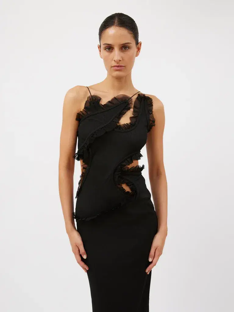 Christopher Esber Carina Interlinked Dress Black Size AU 12 for rent on The Volte - main image