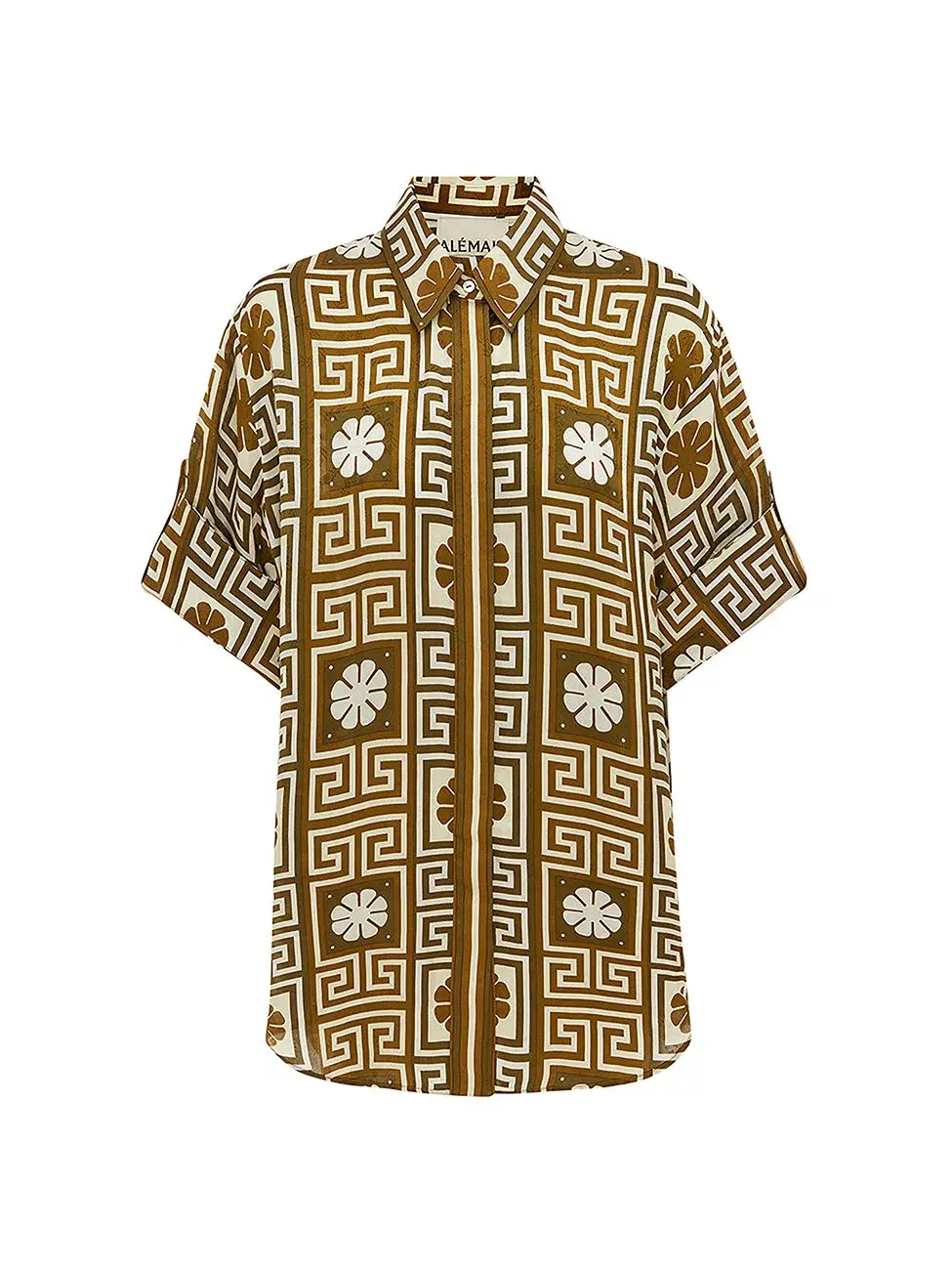 Alemais Dimi Jacquard Shirt and Pants Set Chocolate/Creme Size 10 - Image 2