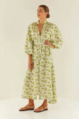 Palm Noosa Noddy Dress Green Palms Print Green Size AU 10 for rent on The Volte - image 2