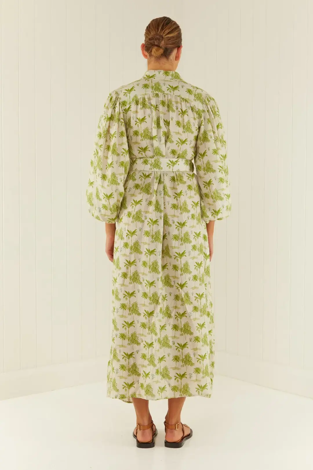Palm Noosa Noddy Dress Green Palms Print Green Size AU 10 for rent on The Volte - main image
