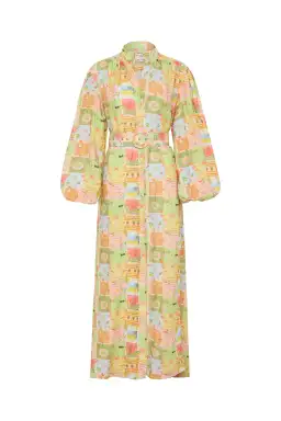 Palm Noosa Noddy Dress Noosa Tiles Print Multi Size AU 10 for rent on The Volte - image 4