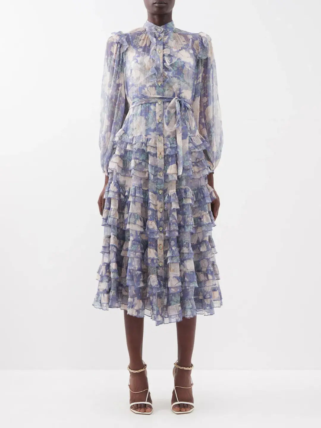 Zimmermann Scallop Cosmic Midi Blue Size 3 / AU 14 for rent on The Volte - main image