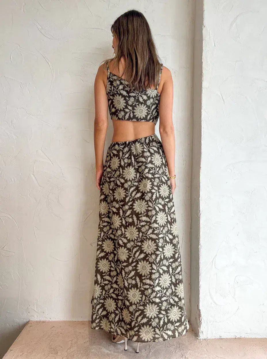 Sir the Label Xanita Asymmetrical Cut Out Dress Floral Size 2/AU 10 - Image 3