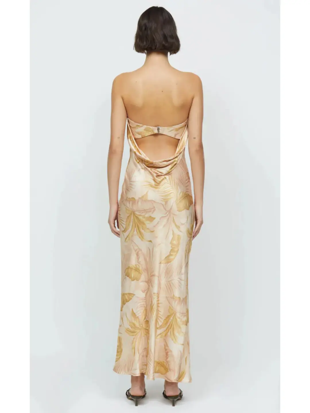 Bec & Bridge Dusty Palms Strapless Maxi Dress Print Size AU 6 for rent on The Volte - main image