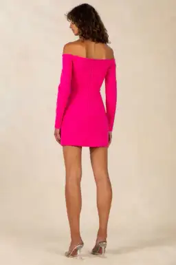 MISHA Bonita Bonded Crepe Mini Dress Pink Size 6/XS for rent on The Volte - image 2