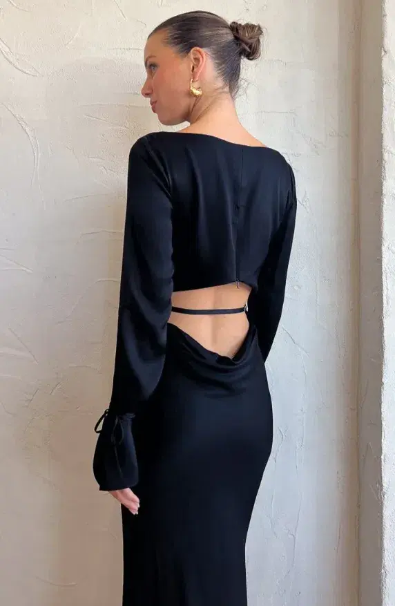 Bec & Bridge Diamond Days Long Sleeve Maxi Dress Black Size 10 / M - Image 4