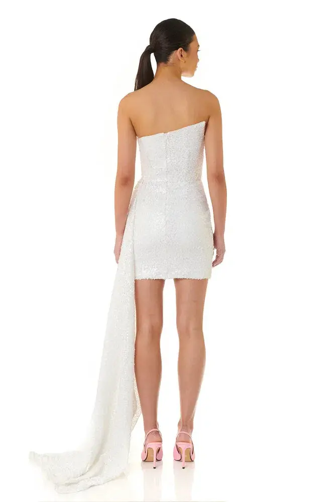Eliya the Label Kamilla Dress White Sequin Size XL/Au 14 for rent on The Volte - main image
