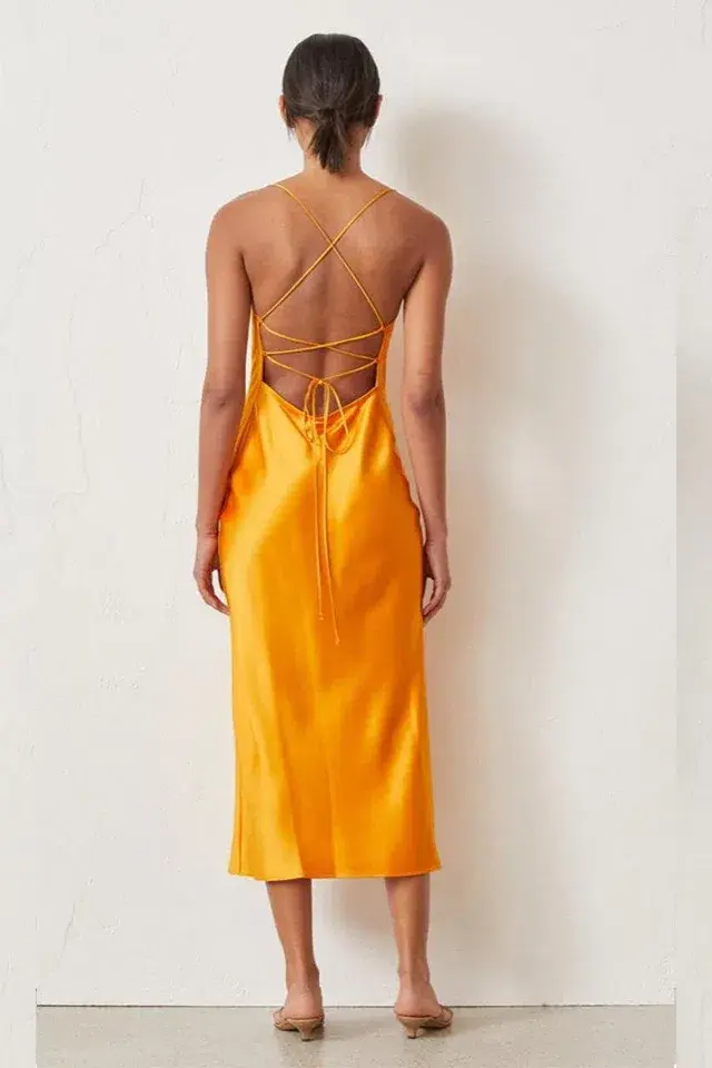 Bec & Bridge Seraphine Dress in Tangerine Size 6 for rent on The Volte - main image