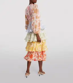 Zimmermann Postcard Flounce Midi Dress Multi Size 0/Au 8 for rent on The Volte - image 2