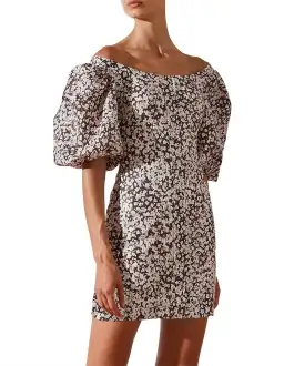 Shona Joy Dahlia Ots Fitted Mini Dress Print Size 10 for rent on The Volte - image 2