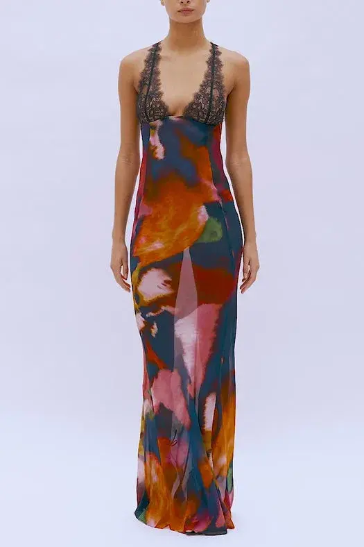 Rat & Boa Paola Floral Maxi Dress Multi Size M / AU 10 for rent on The Volte - main image