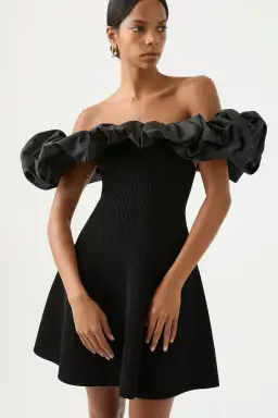 Aje Eldora Mini Dress Black Size 8 for rent on The Volte - image 3