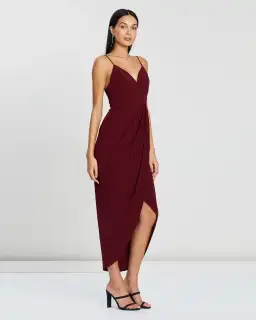 Shona Joy Core Cocktail Dress Burgundy Size 10